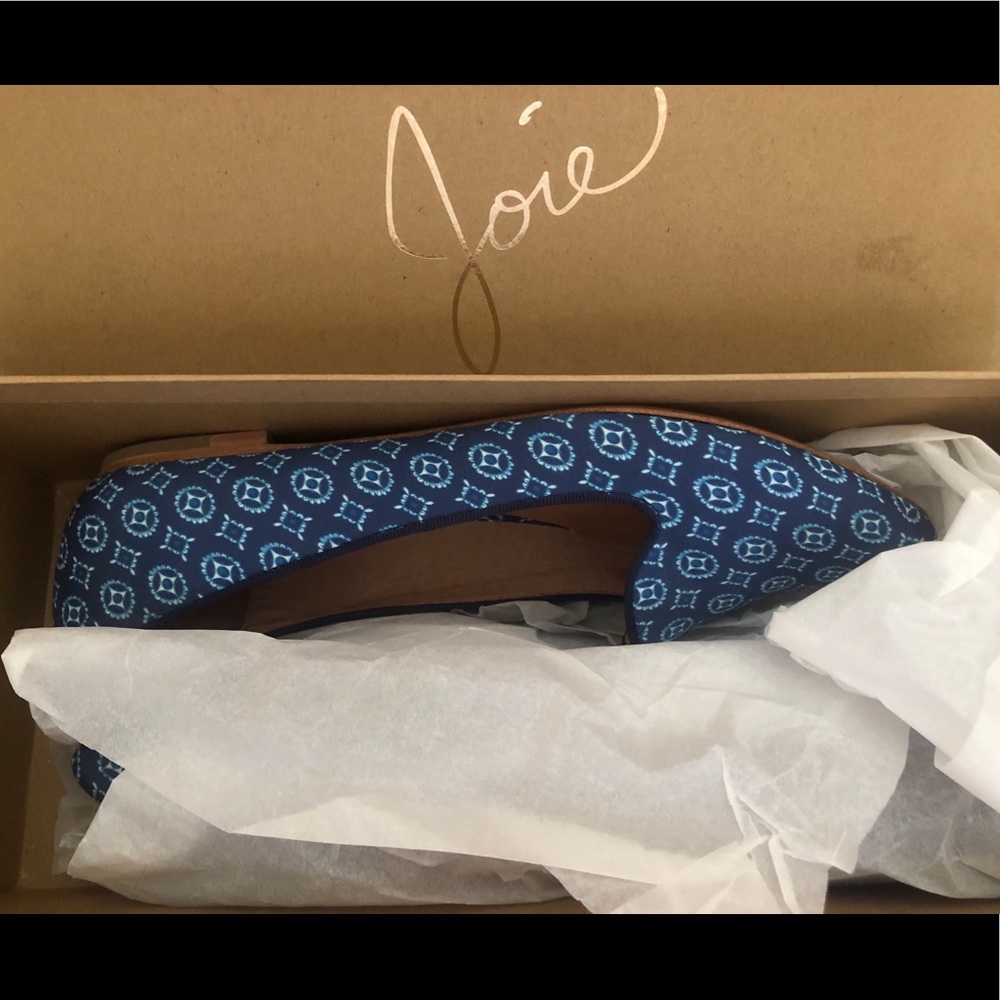 New Joie Icon Blue Silk Leather Loafer